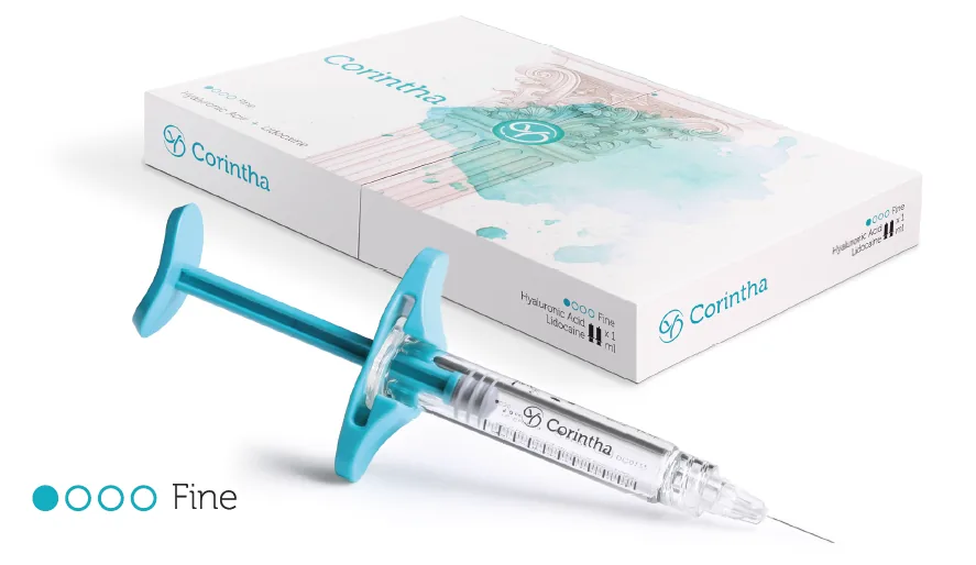 Burgeon Corintha Hyaluronsäure mit Lidocain: Lösung für superfiziale Falten, Tränensäcke und Hautrehydrierung 2x 1ml