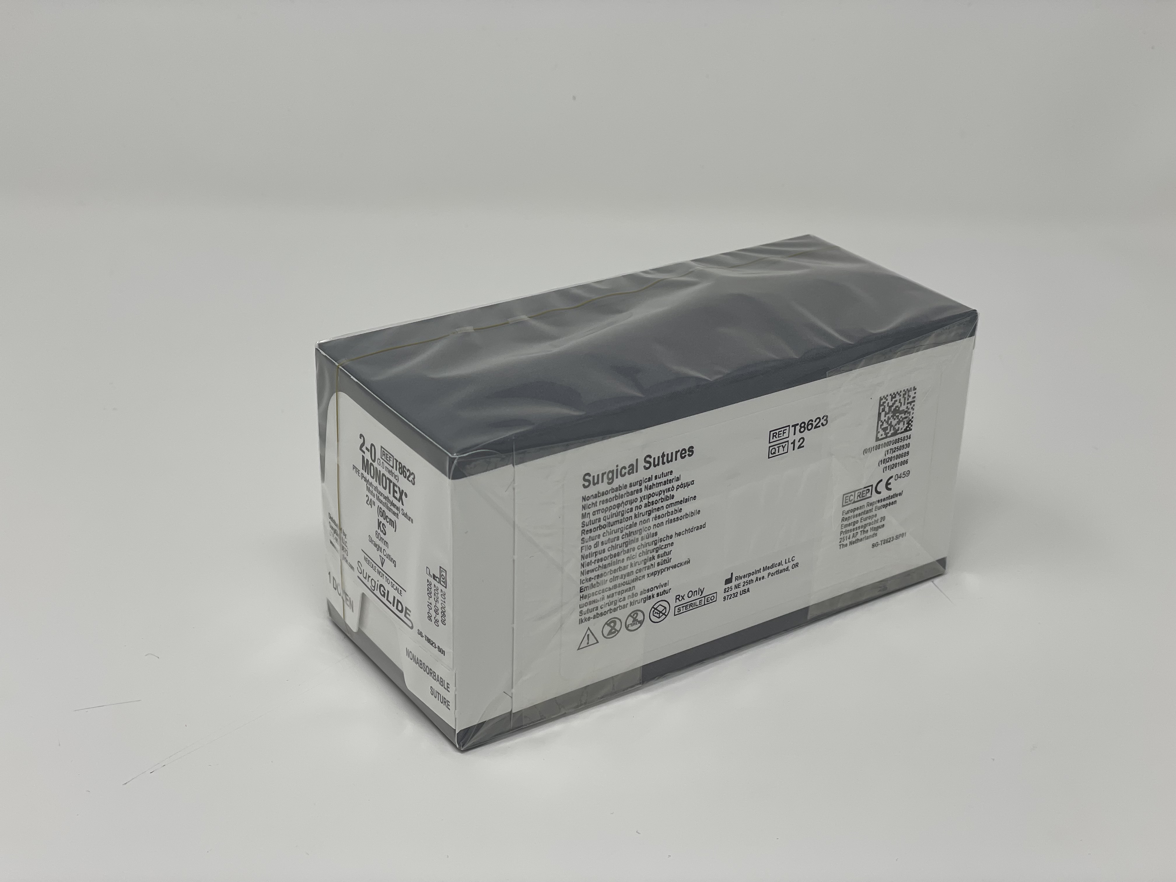 SurgiGlide Straight Needle 60mm - 60cm Faden 2/0 PTFE (1VE=12Stk)