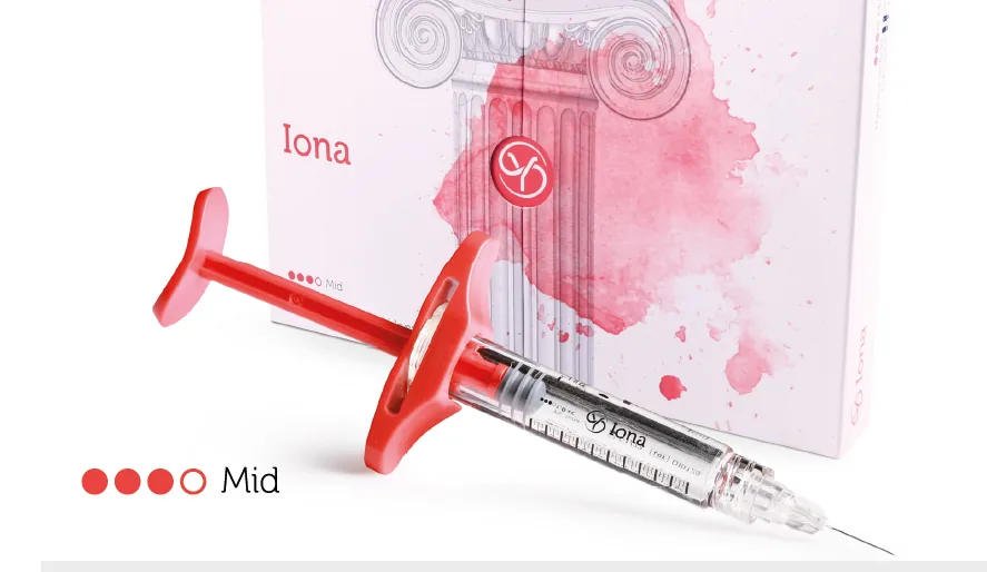 Burgeon Iona Hyaluronsäure mit Lidocain: Präzise Volumenwiederherstellung der Lippen und Faltenkorrektur 2x 1ml