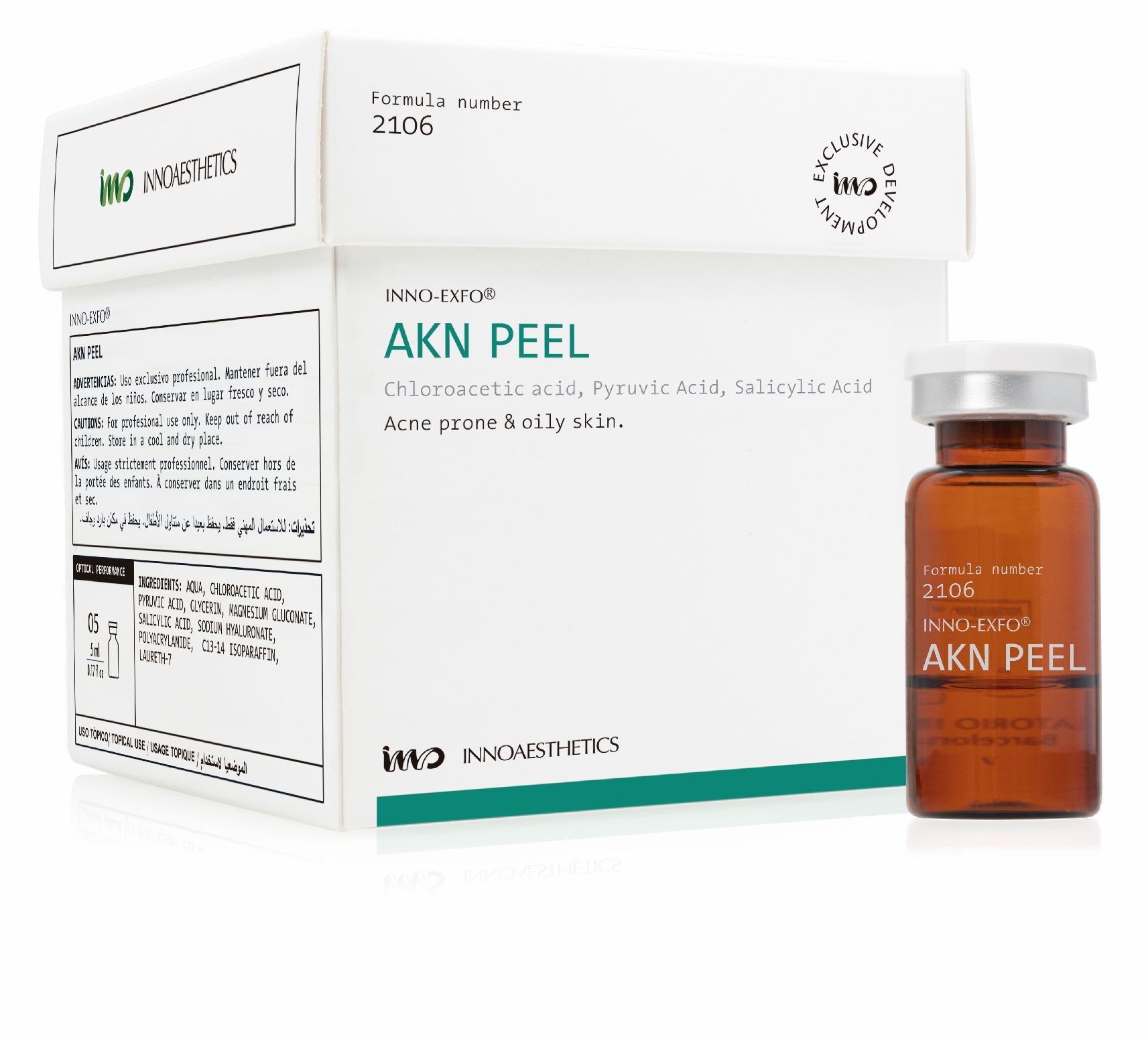 INNO Exfo AKN Peel: Effektive Akne-Behandlung für ölige Haut, 6 x 2ml