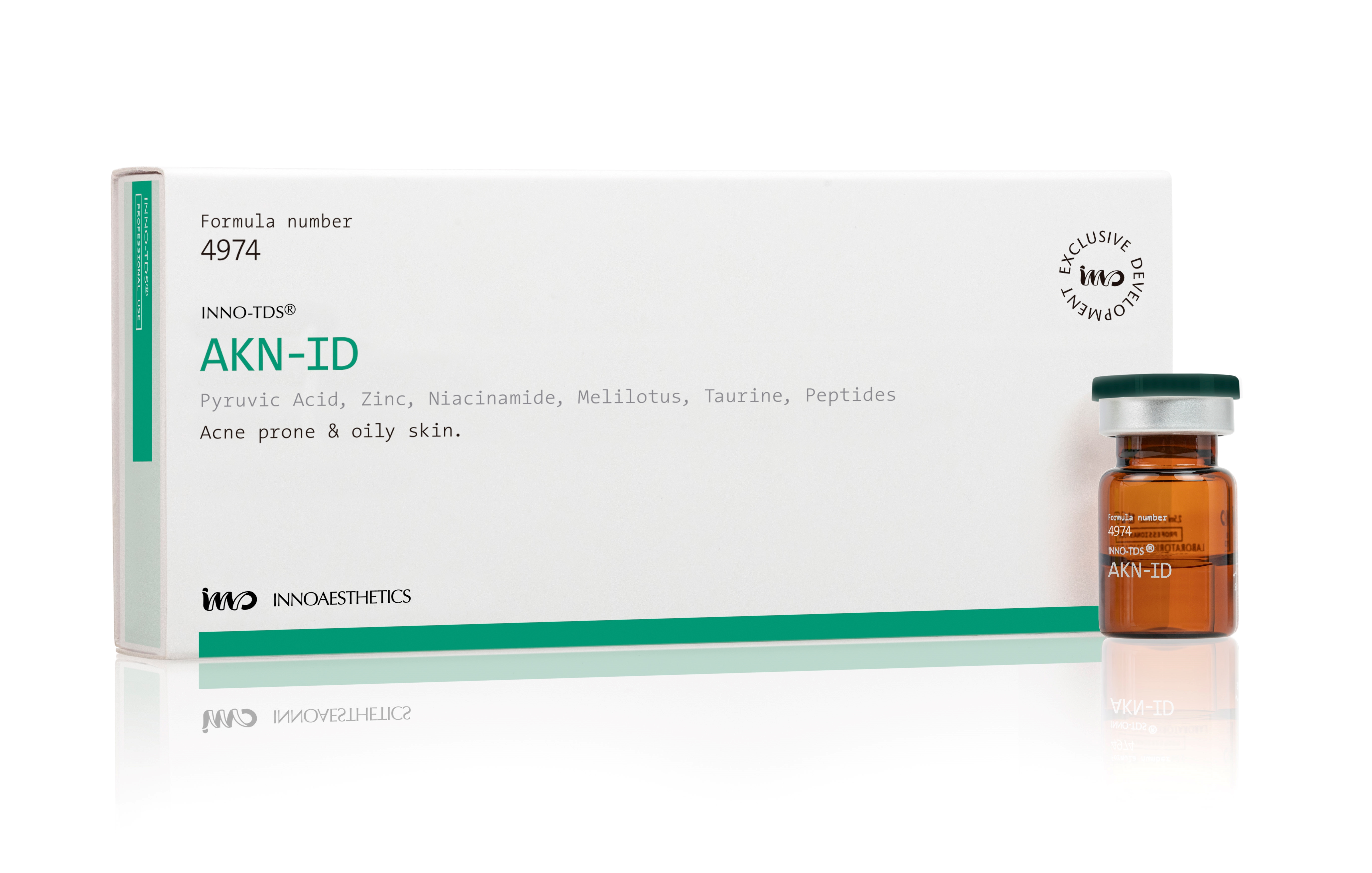 INNO TDS AKN ID: Effektive Kontrolle für zu Akne neigende und fettige Haut 4 x 2,5 ml