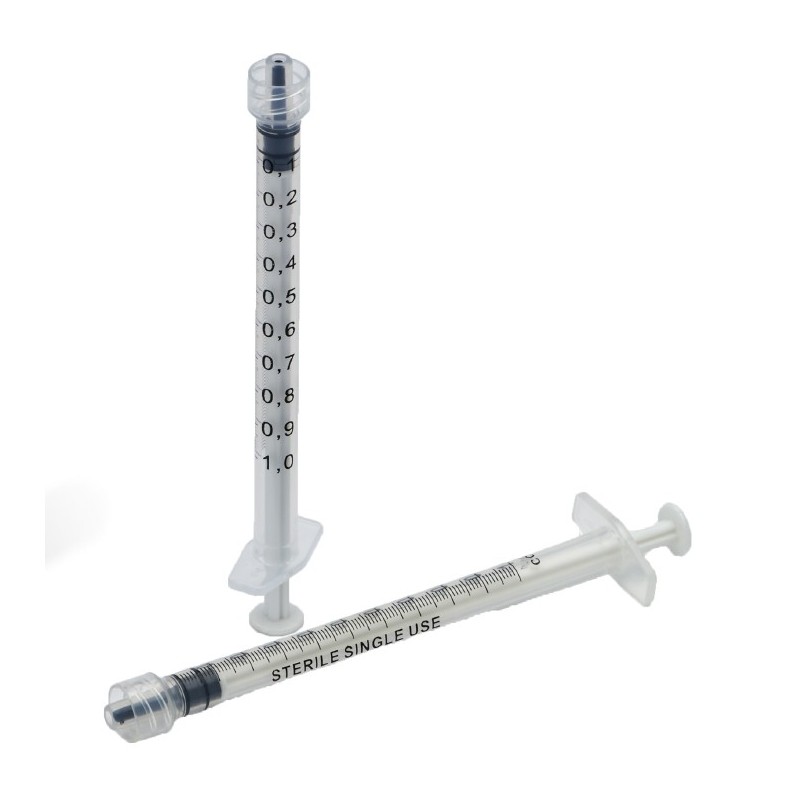 L10100 / SERINGUE 1ML LUER LOCK PISTON POINTU / 1ML SYRINGE LL FOR FACE BEAUTY - Pin Tip Polypropylene