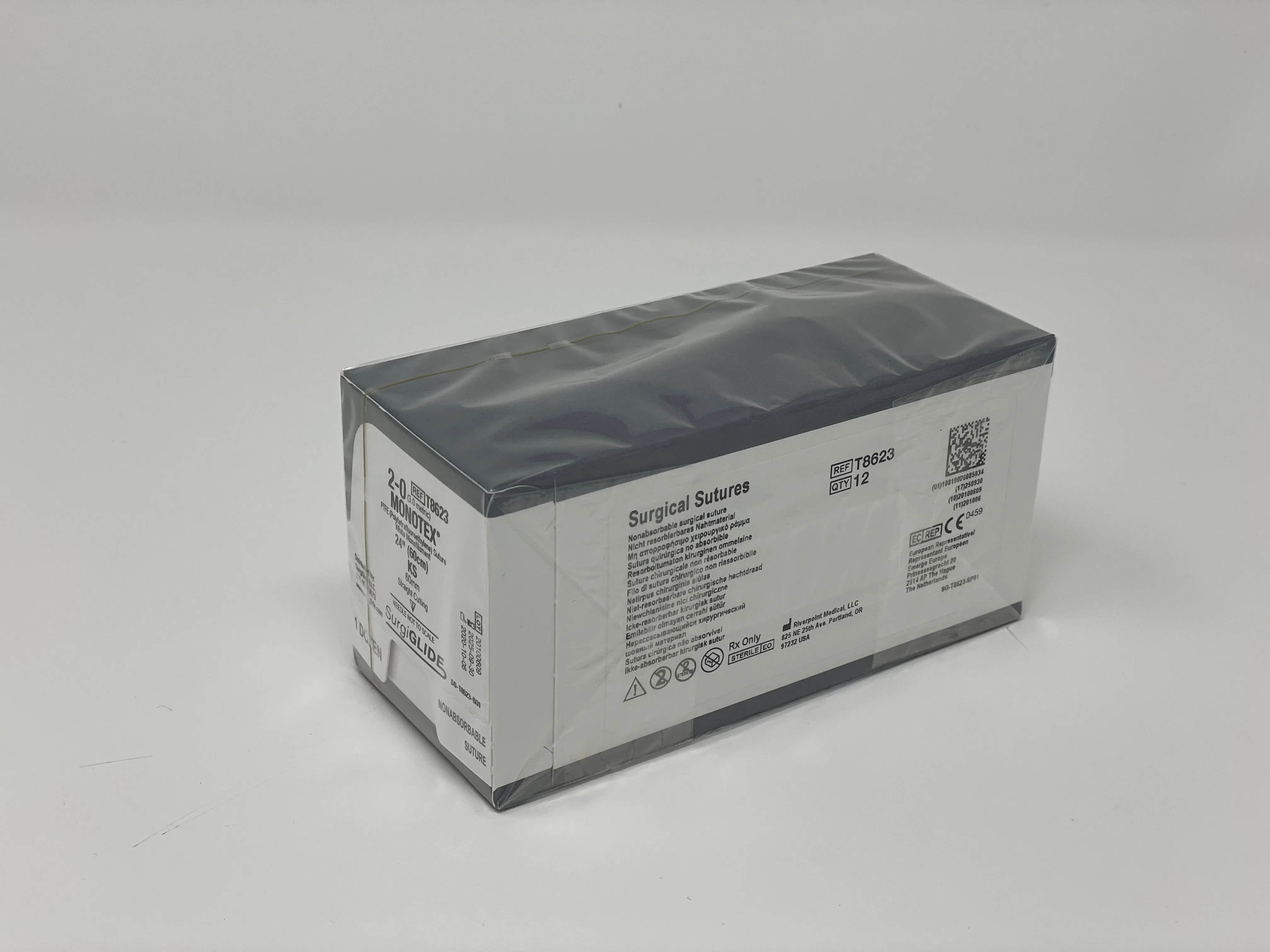 SurgiGlide Straight Needle 60mm - 60cm Faden 2/0 PTFE (1VE=12Stk)